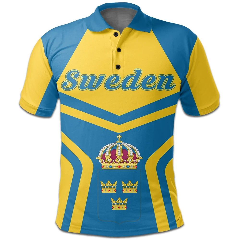 Sweden Polo Shirt Coat Of Arms My Style RLT7