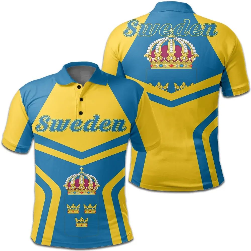 Sweden Polo Shirt Coat Of Arms My Style RLT7