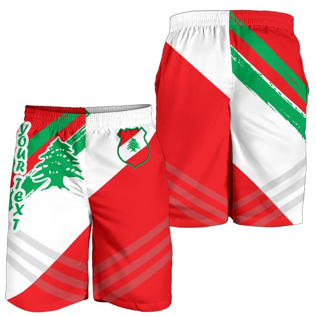 Lebanon Personalised Men's Shorts Men's Shorts - Lebanon Flag Polygon Style24 RLT6