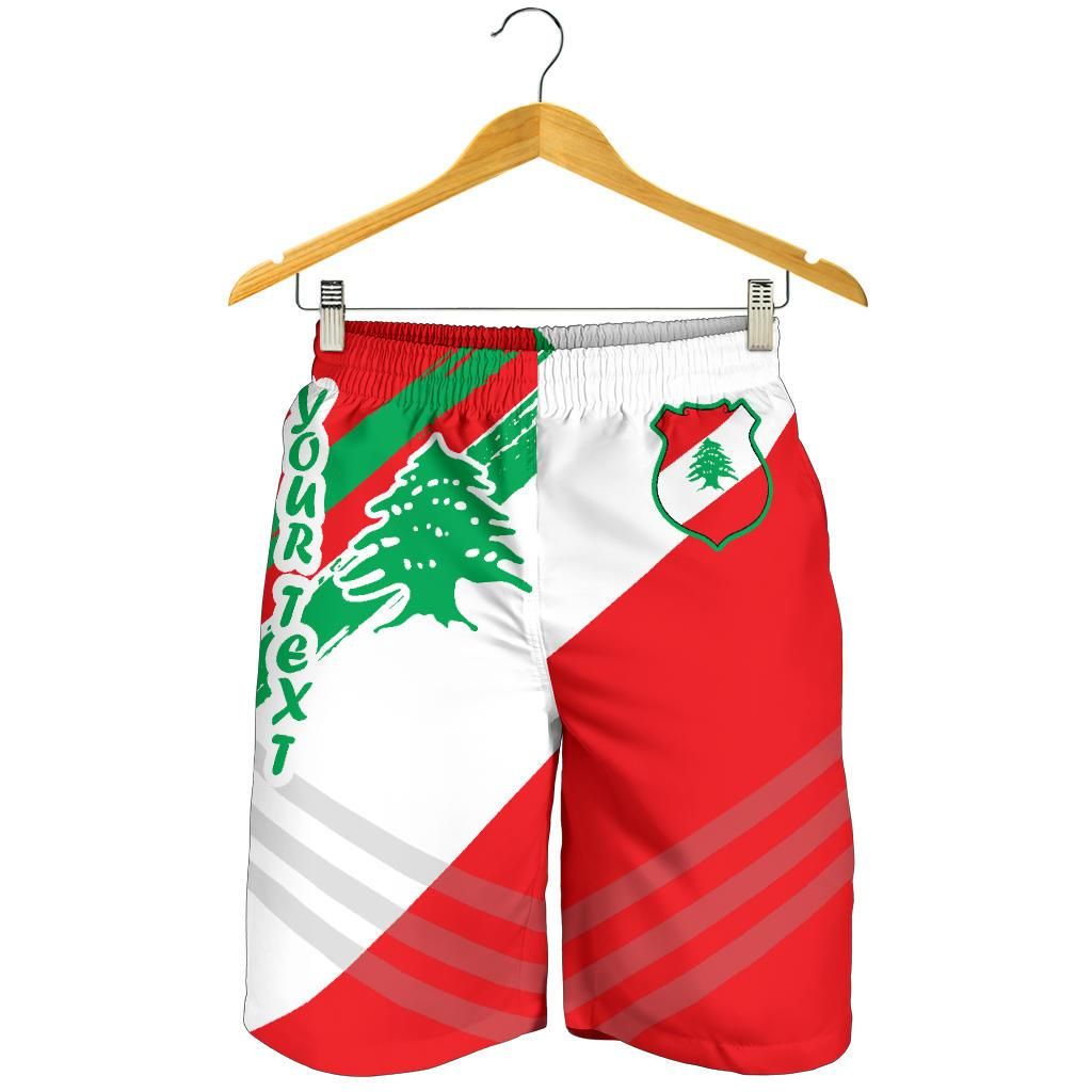 Lebanon Personalised Men's Shorts Men's Shorts - Lebanon Flag Polygon Style24 RLT6