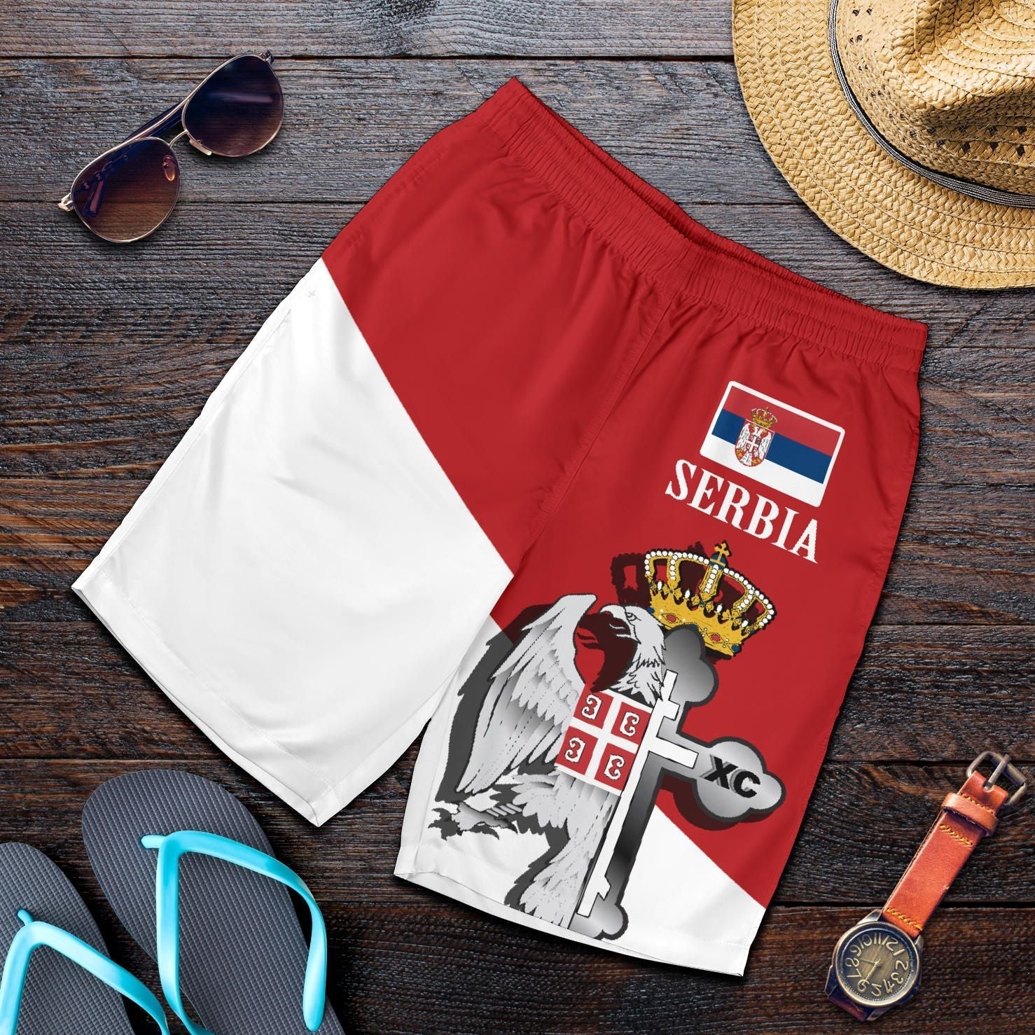 Serbia Shorts Serbian Eagle / Orthodox Cross RLT7