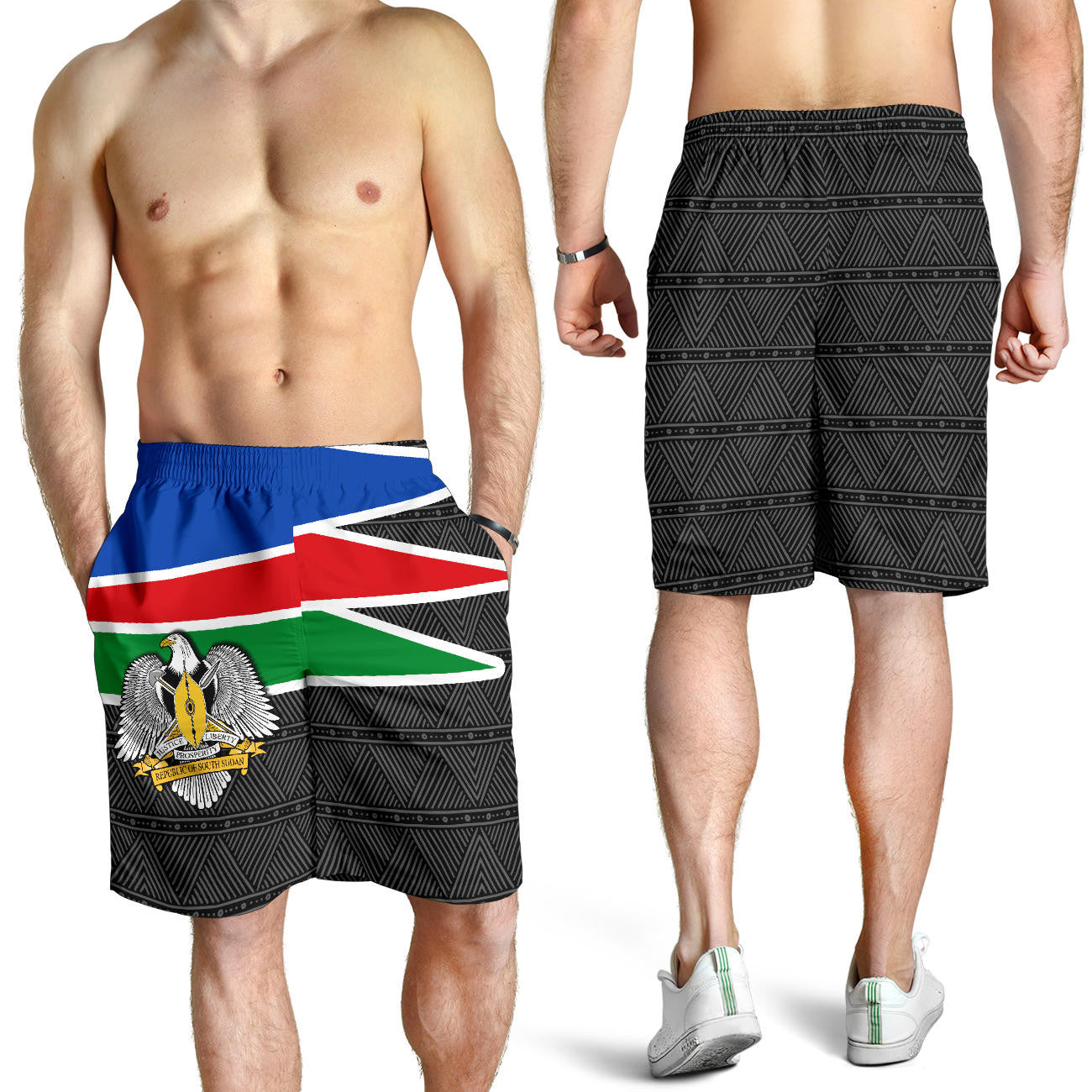 South Sudan All Over Print Mens Shorts Flag Coat Of Arms RLT8