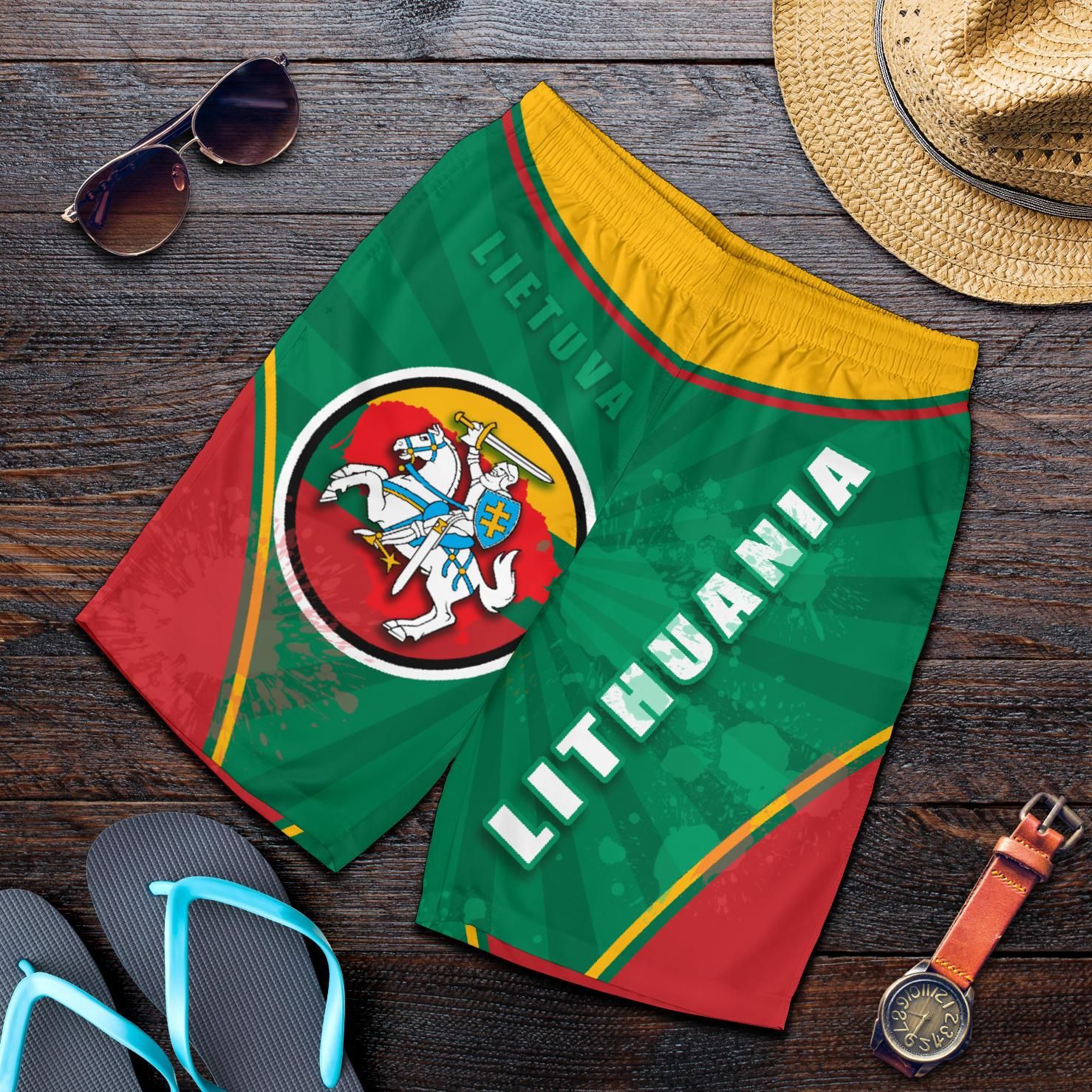 Lithuania - Lietuva Men Shorts Circle Stripes Flag Proud Version RLT6