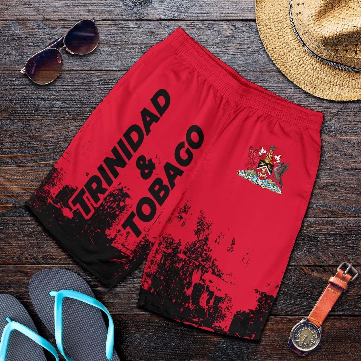 Trinidad and Tobago Men Shorts Smudge Style RLT6