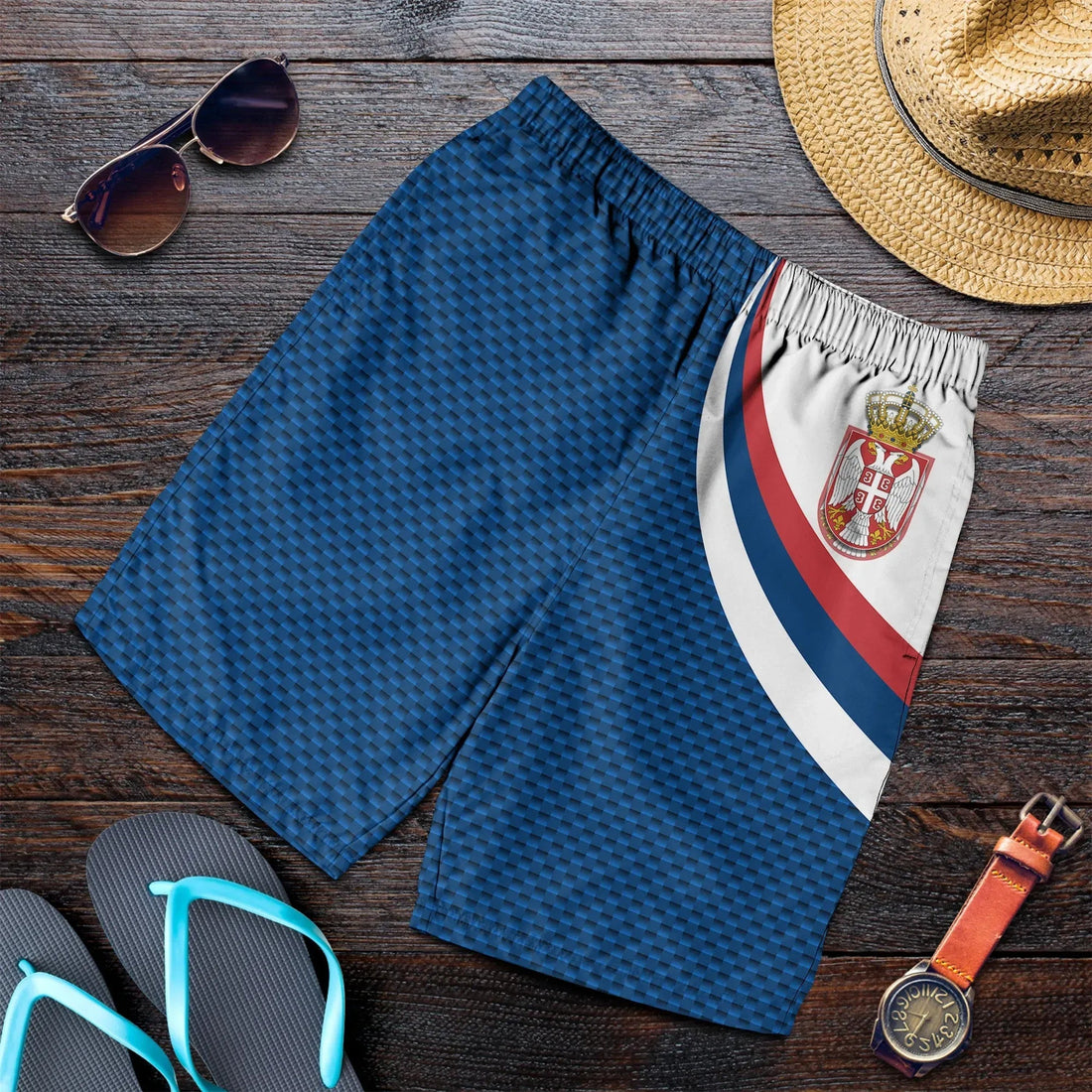 Serbia Men's Shorts Serbia Flag Blue RLT7