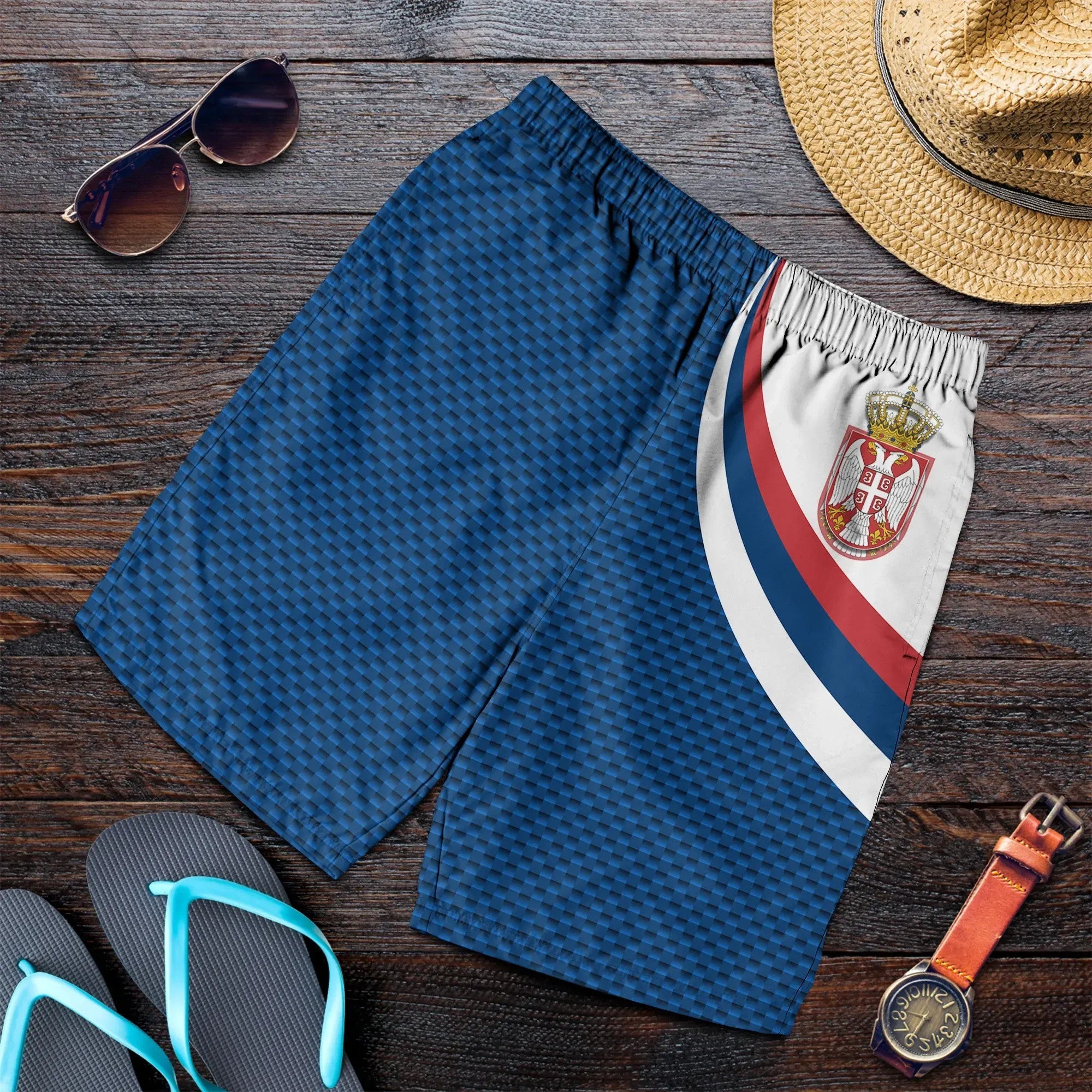 Serbia Men's Shorts Serbia Flag Blue RLT7