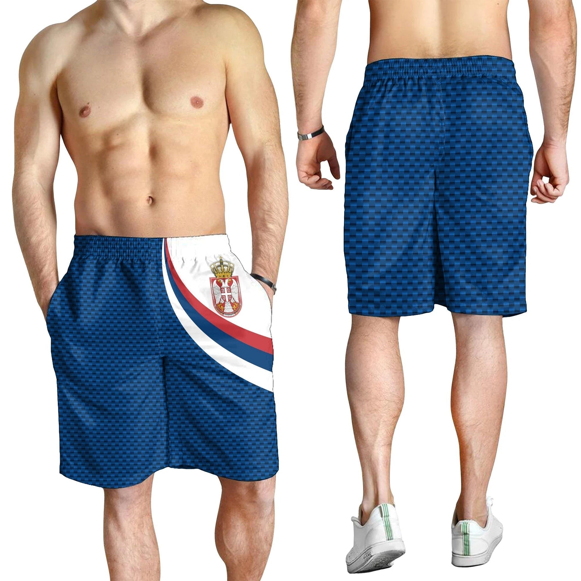 Serbia Men's Shorts Serbia Flag Blue RLT7
