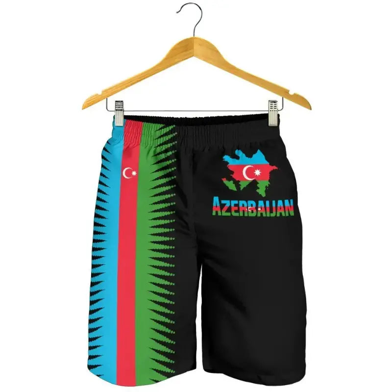 Azerbaijan Mens Shorts United Flag (Black) RLT8