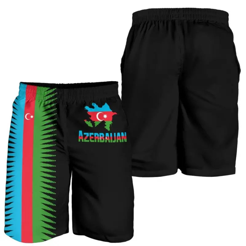 Azerbaijan Mens Shorts United Flag (Black) RLT8
