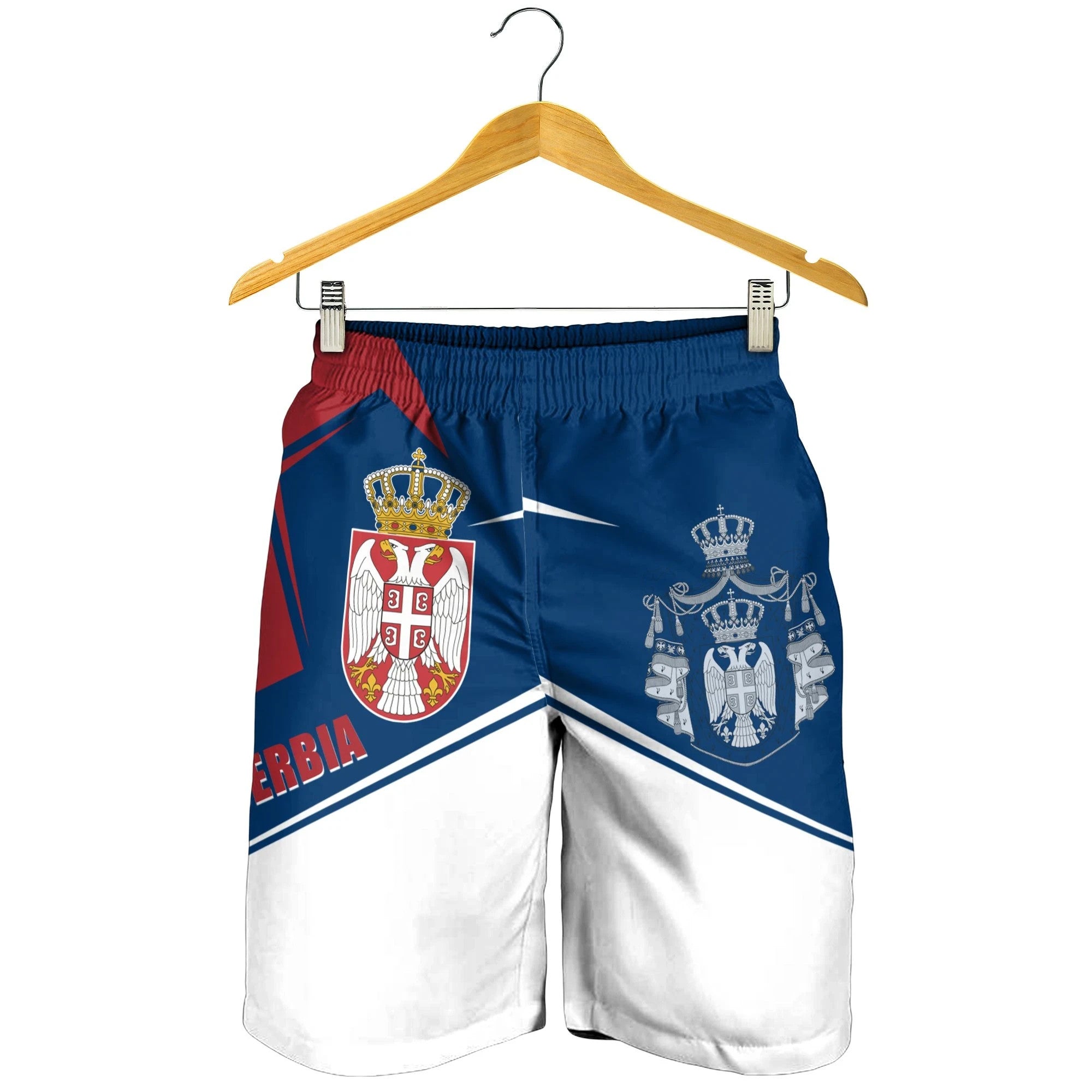 Serbia Men's Shorts Coat Of Arms Flag Style RLT7