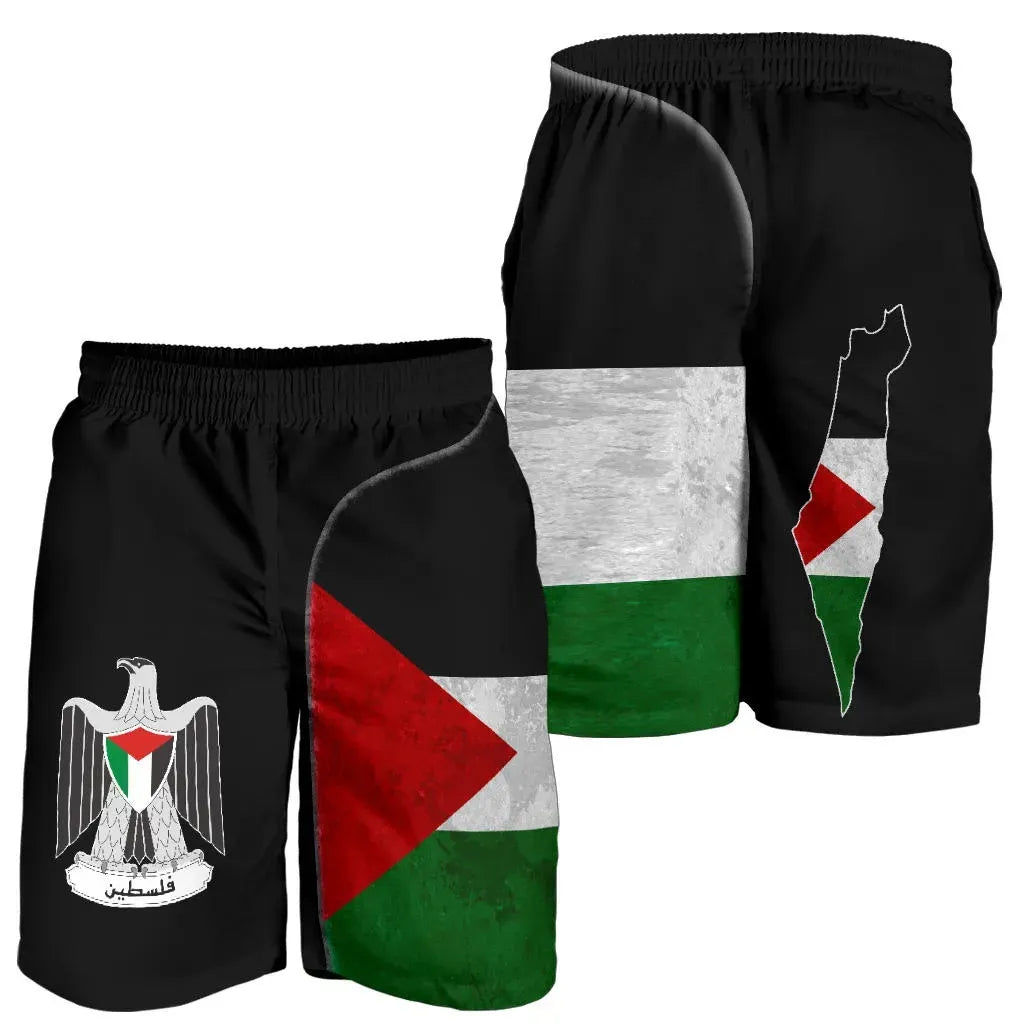 Palestine Flag Men's Shorts Coat Of Arms RLT13