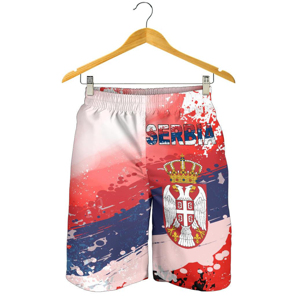 Serbia All Over Print Men's Shorts Serbia National Flag and Emblem RLT7
