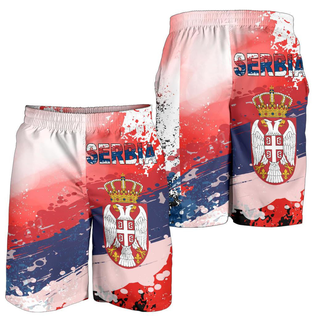 Serbia All Over Print Men's Shorts Serbia National Flag and Emblem RLT7