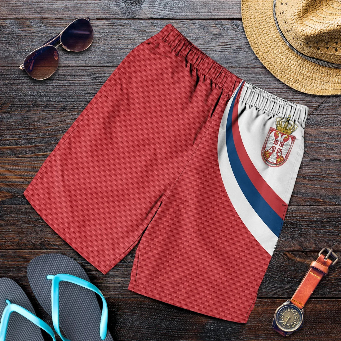 Serbia Men's Shorts Serbia Flag Red RLT7
