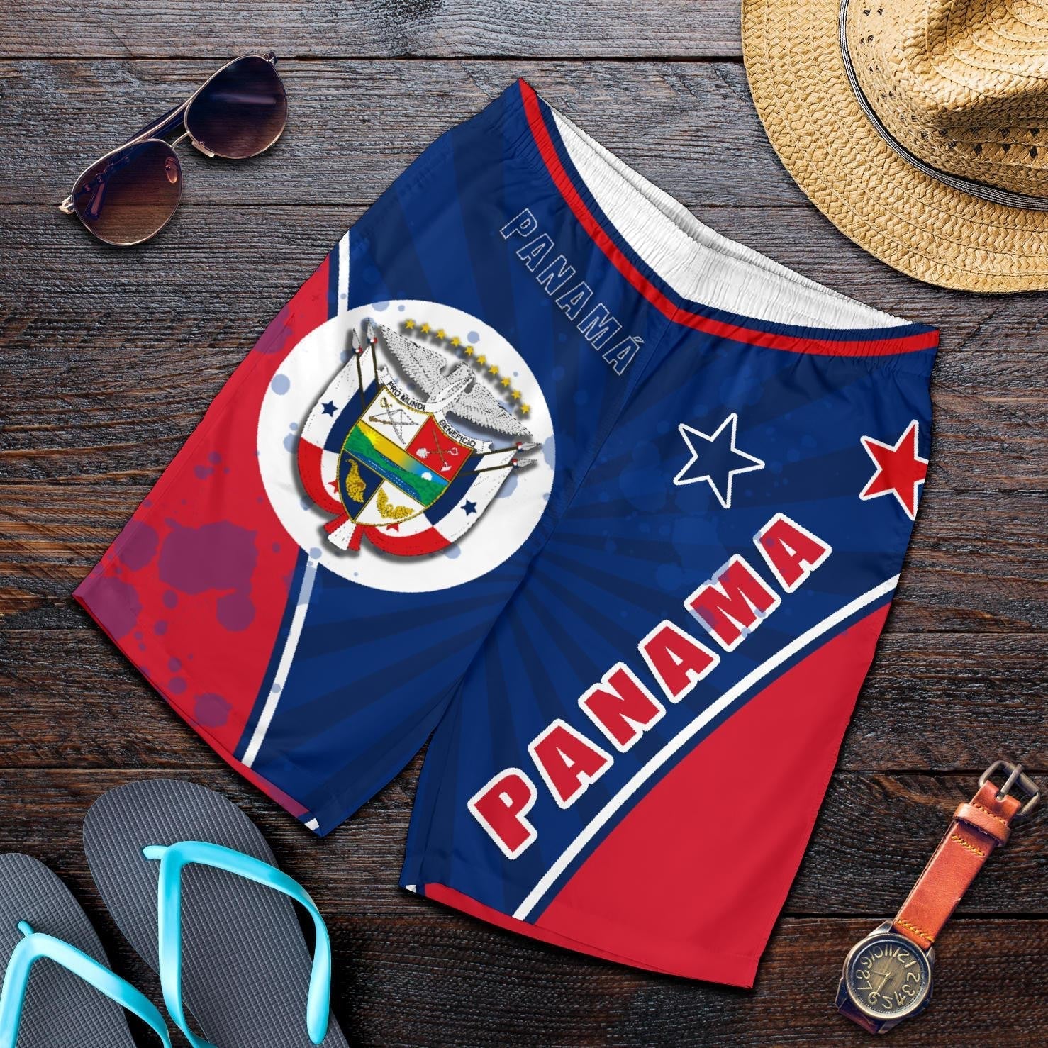 Panama Men Shorts Circle Stripes Flag Version RLT13