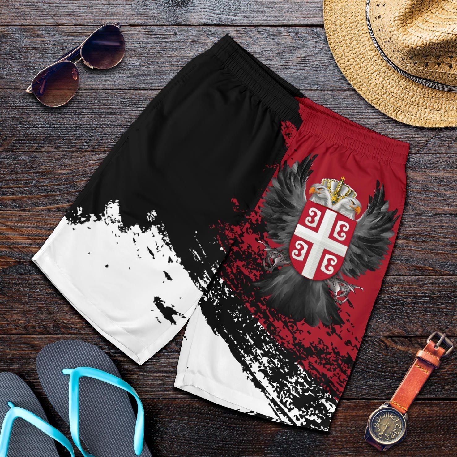 Serbia Shorts Serbian Eagle Tattoo Ver 02 RLT7