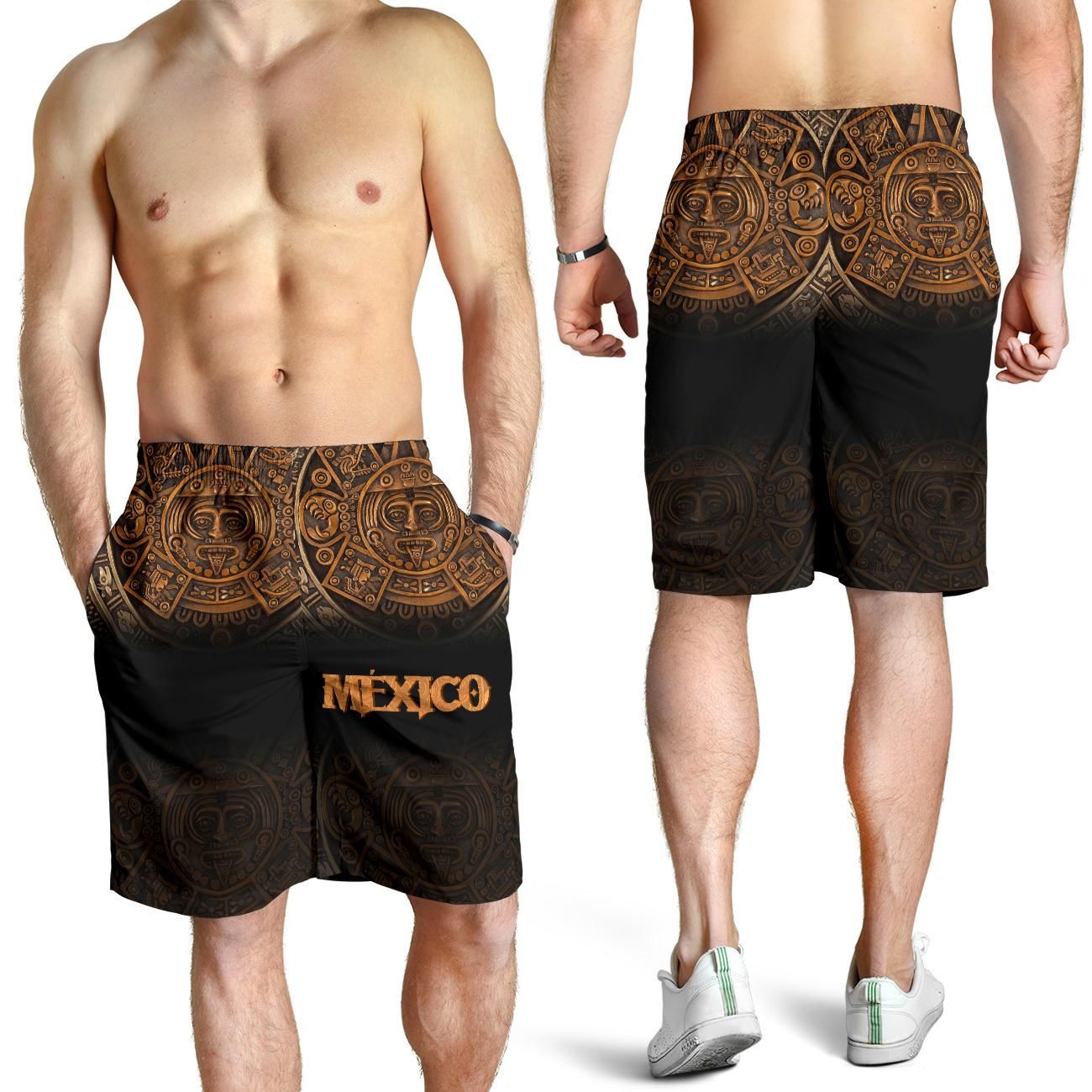 Mexico Aztec Shorts The Ancient Aztec Calendar RLT13