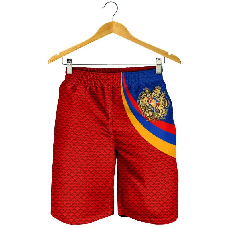 Armenia Mens Short - Armenia Coat Of Arms and Flag Color RLT8