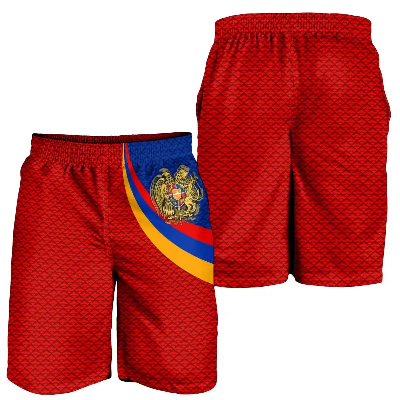 Armenia Mens Short - Armenia Coat Of Arms and Flag Color RLT8