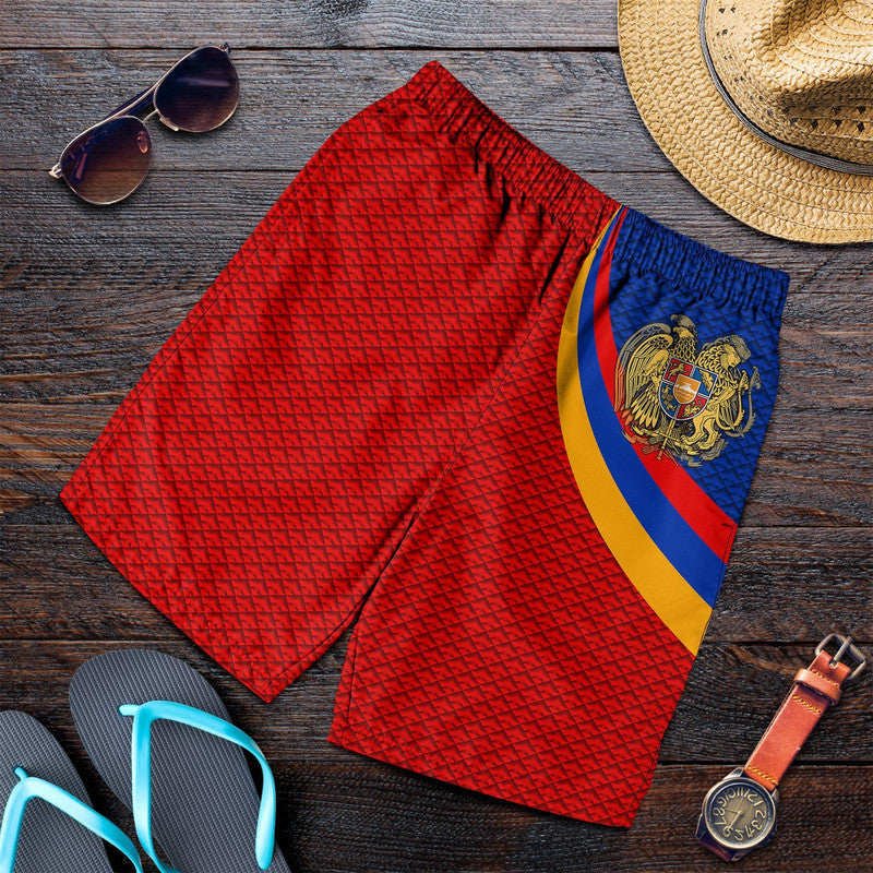 Armenia Mens Short - Armenia Coat Of Arms and Flag Color RLT8