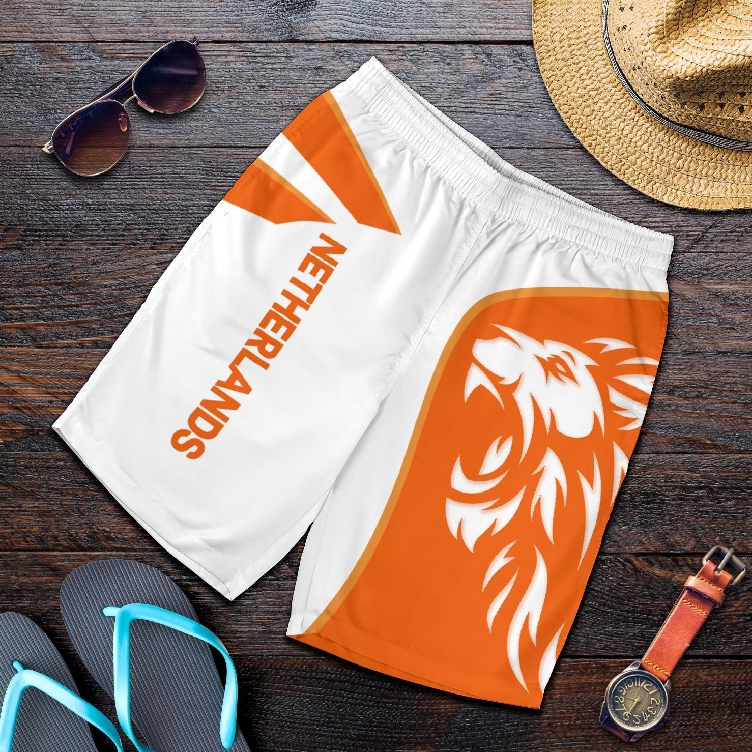 Netherlands Shorts Men Netherlands Coat Of Arms Lion RLT7