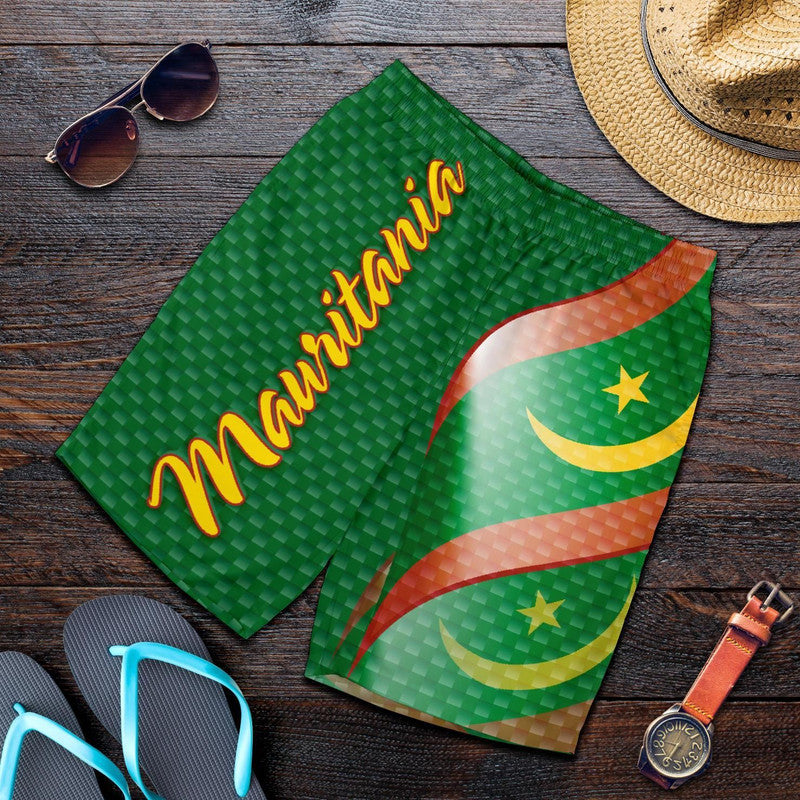 Mauritania Men's Shorts Mauritania Flag and Coat Of Arms RLT12