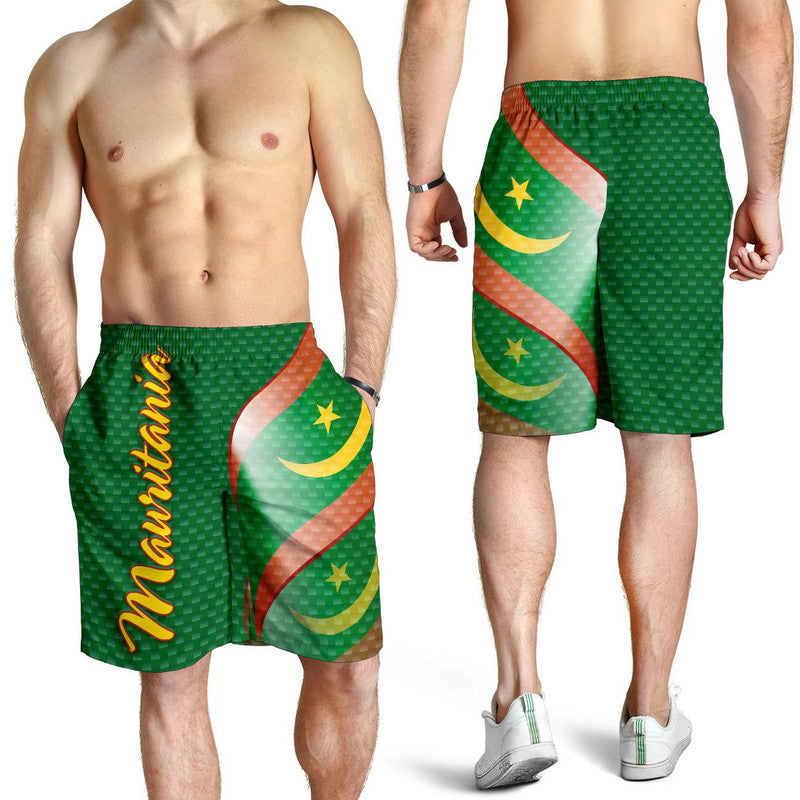 Mauritania Men's Shorts Mauritania Flag and Coat Of Arms RLT12