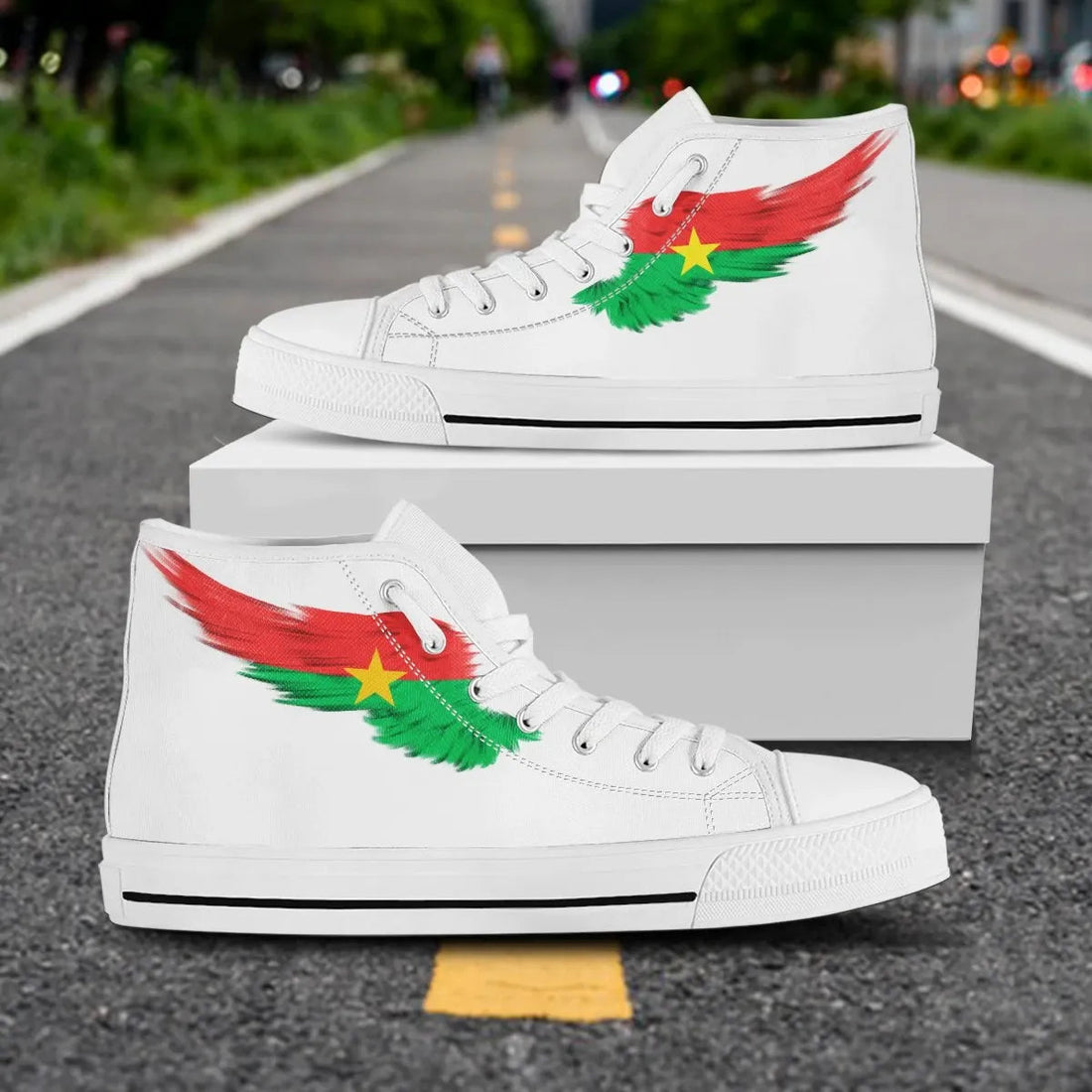 Burkina High Top Shoe Wing Flag White RLT7