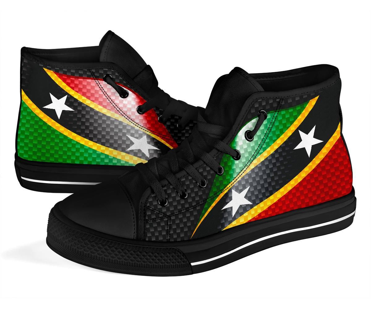 Saint Kitts and Nevis High Top Shoes Saint Kitts and Nevis Flag
