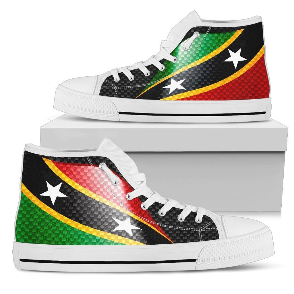 Saint Kitts and Nevis High Top Shoes Saint Kitts and Nevis Flag