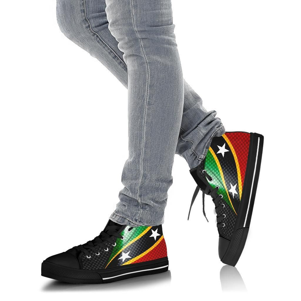 Saint Kitts and Nevis High Top Shoes Saint Kitts and Nevis Flag
