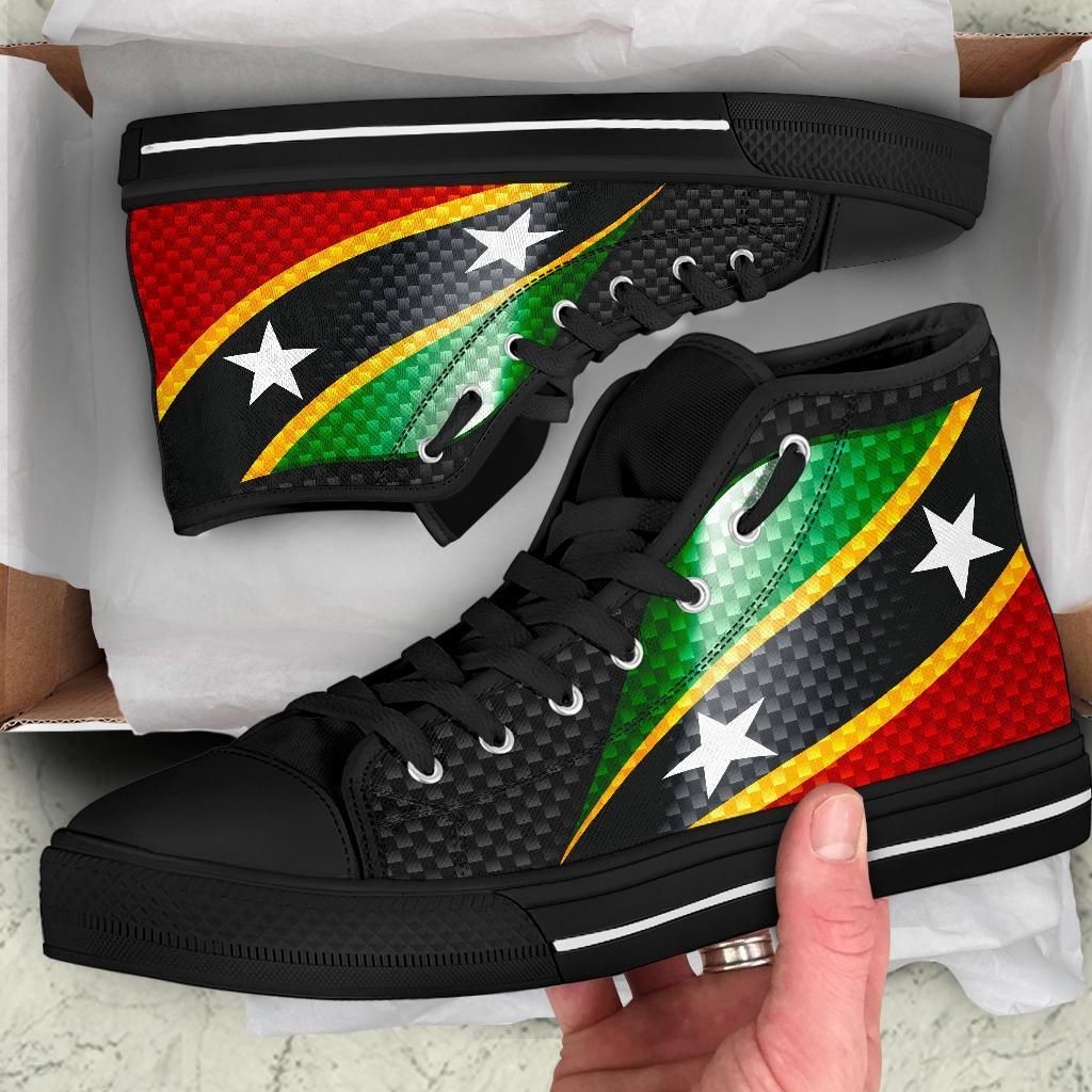 Saint Kitts and Nevis High Top Shoes Saint Kitts and Nevis Flag