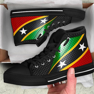 Saint Kitts and Nevis High Top Shoes Saint Kitts and Nevis Flag