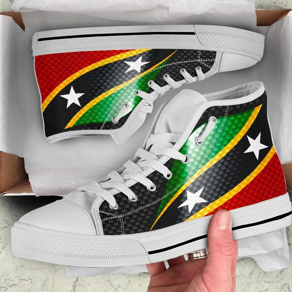 Saint Kitts and Nevis High Top Shoes Saint Kitts and Nevis Flag