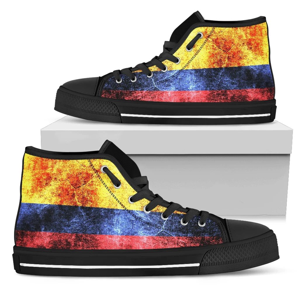 Colombia Darken Flag High Top Canvas Shoes RLT7