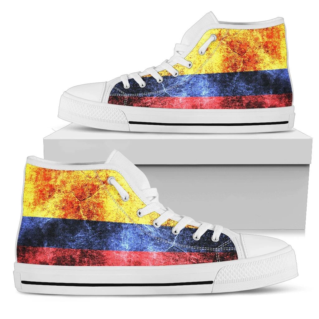 Colombia Darken Flag High Top Canvas Shoes RLT7