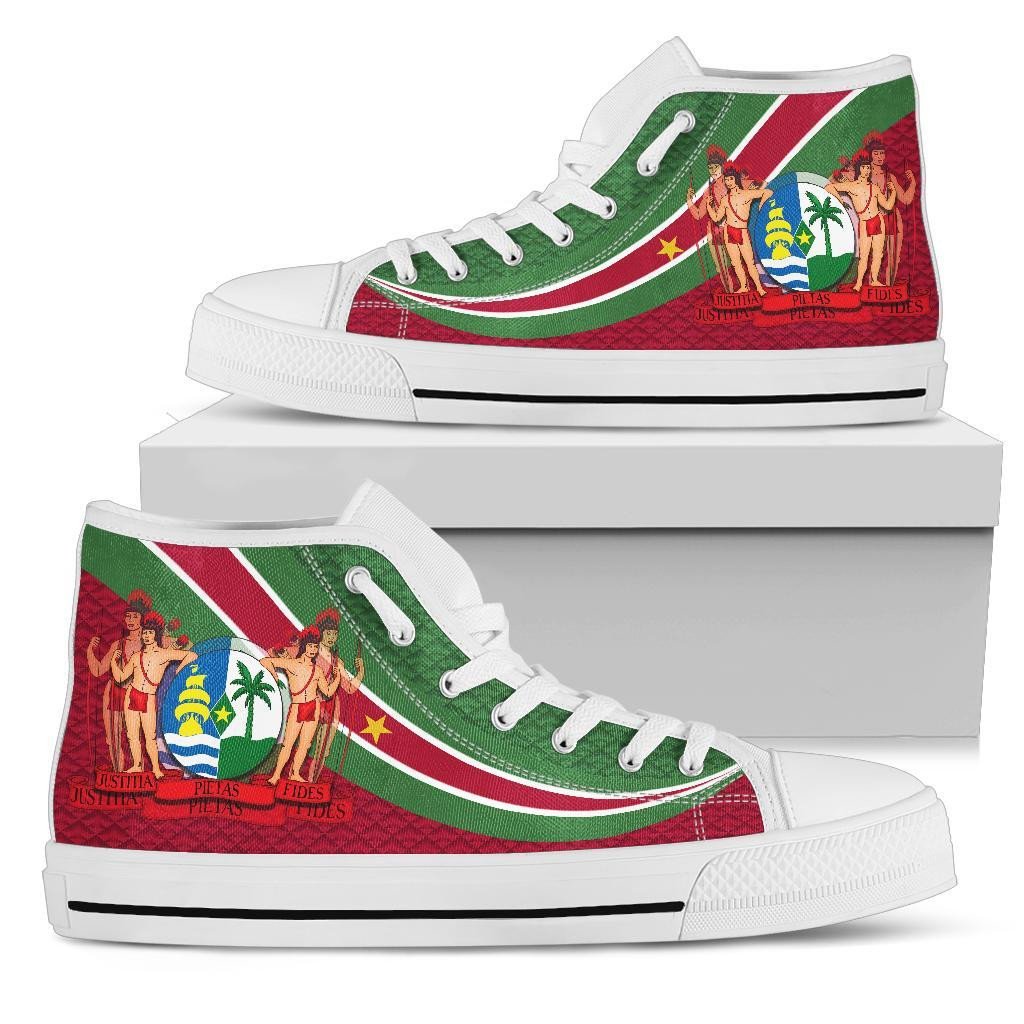 Suriname High Top Shoes Suriname Coat Of Arms and Flag Color RLT7