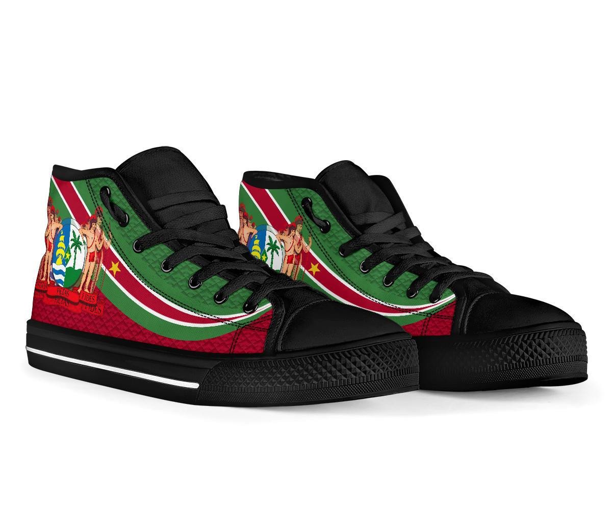 Suriname High Top Shoes Suriname Coat Of Arms and Flag Color RLT7