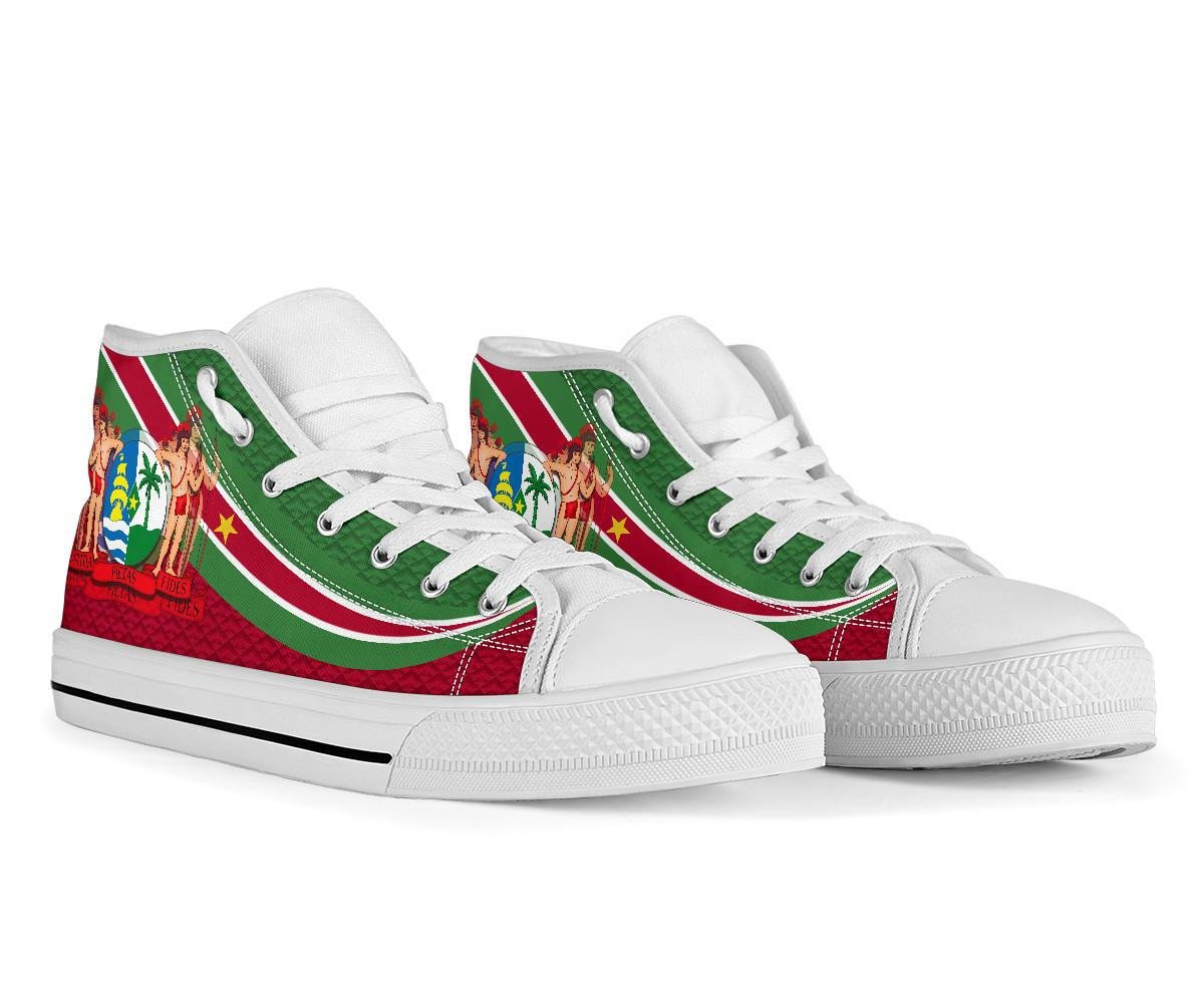 Suriname High Top Shoes Suriname Coat Of Arms and Flag Color RLT7