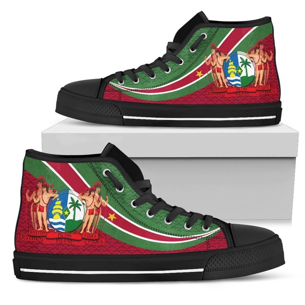 Suriname High Top Shoes Suriname Coat Of Arms and Flag Color RLT7