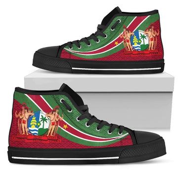 Suriname High Top Shoes Suriname Coat Of Arms and Flag Color RLT7