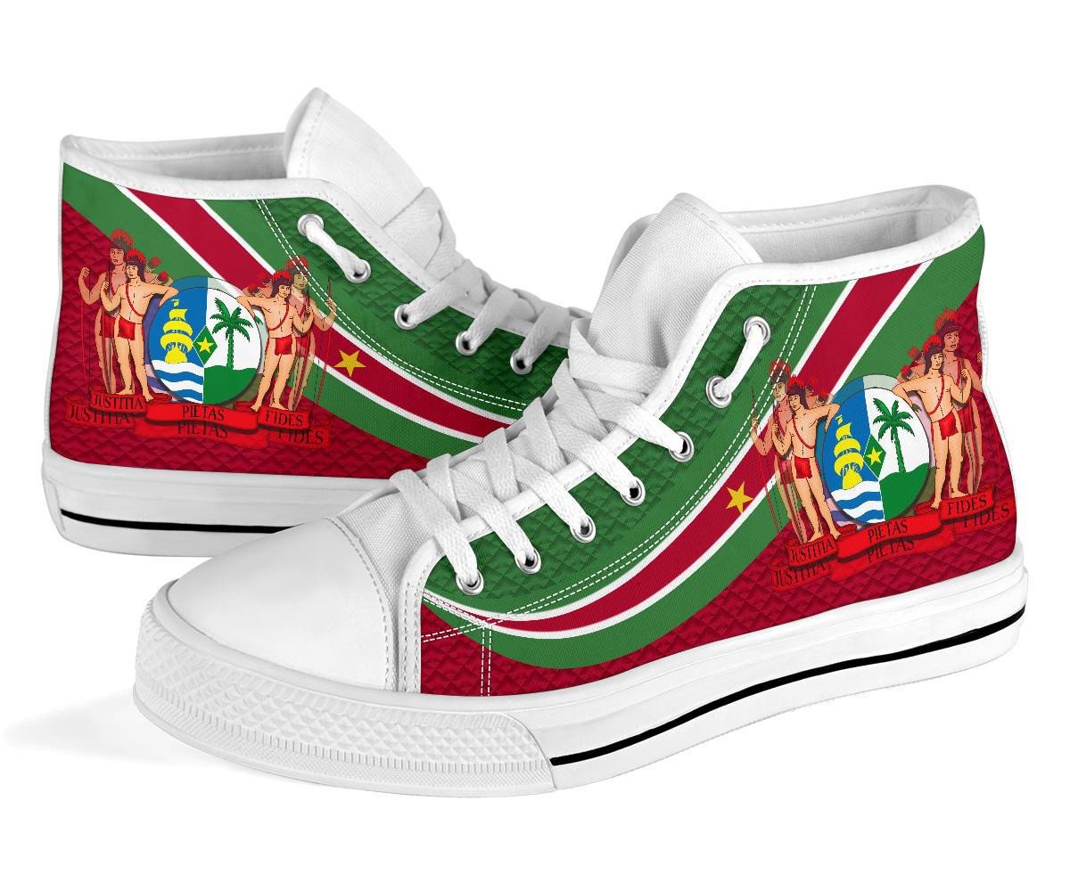 Suriname High Top Shoes Suriname Coat Of Arms and Flag Color RLT7