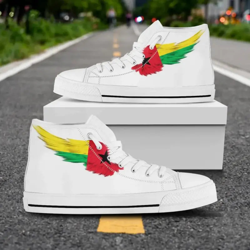 Guinea - Bissau High Top Shoes Wing Flag White RLT8