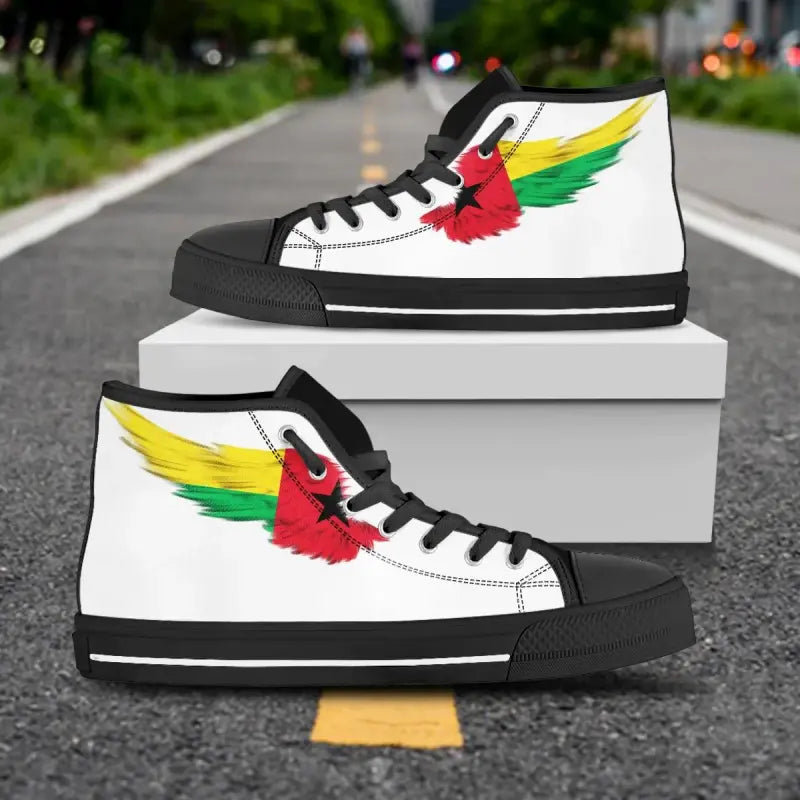 Guinea - Bissau High Top Shoes Wing Flag White RLT8