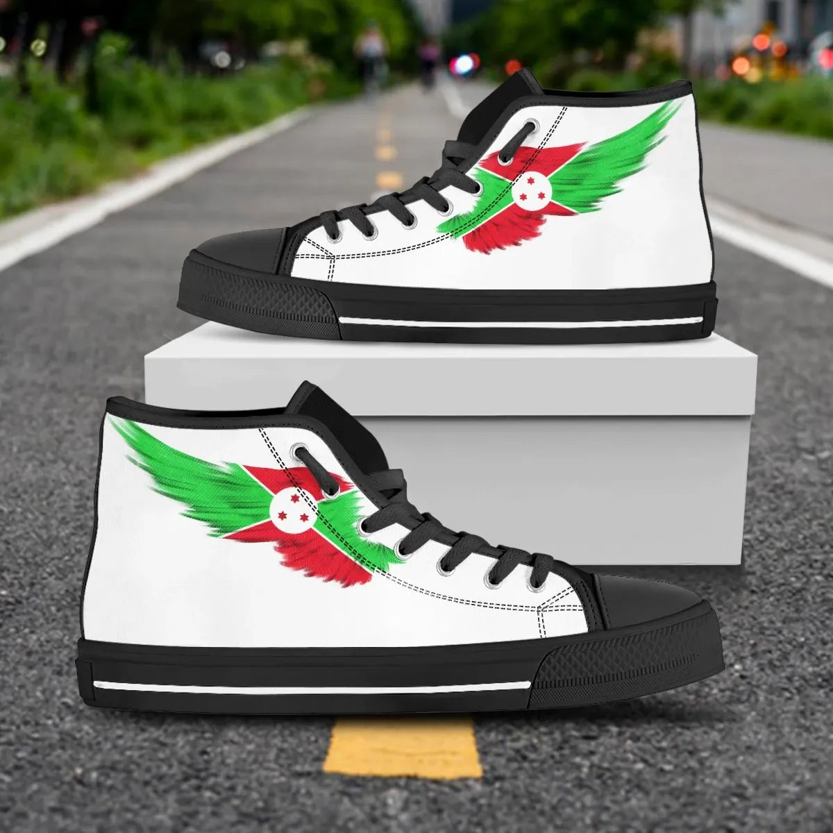 Burundi High Top Shoe Wing Flag RLT7
