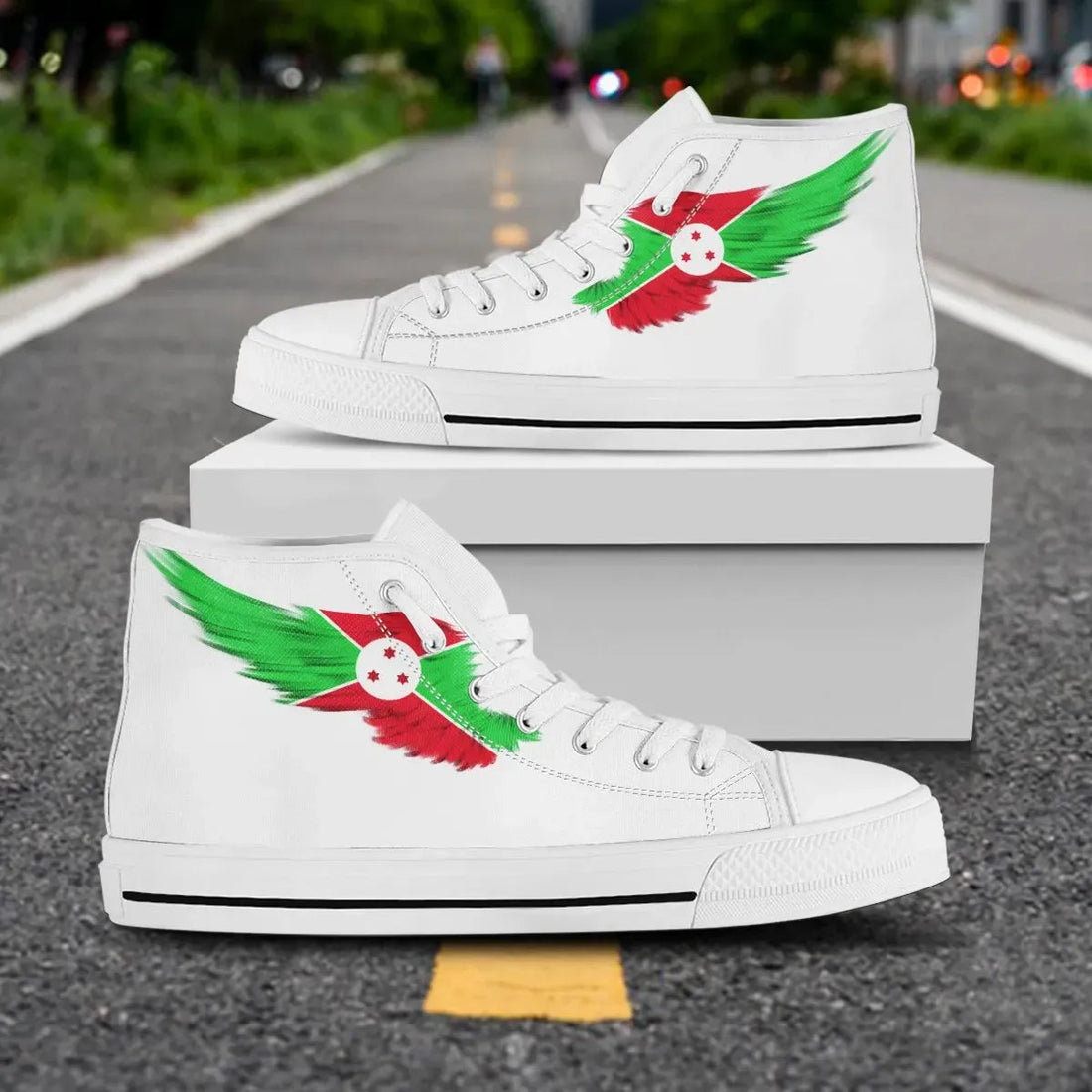 Burundi High Top Shoe Wing Flag RLT7