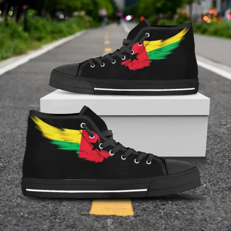 Guinea - Bissau High Top Shoes Wing Flag Black RLT8