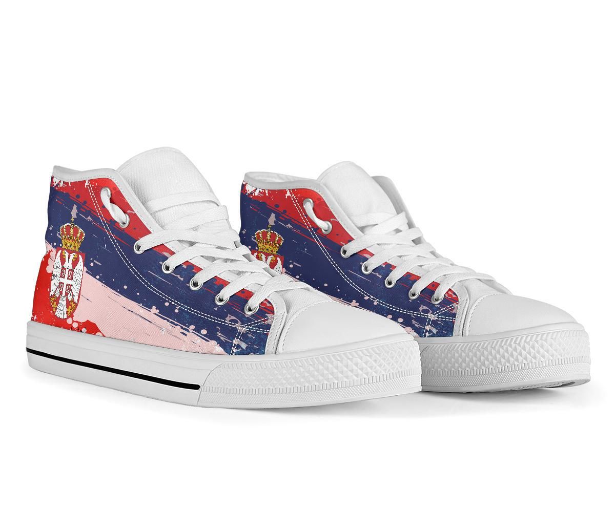 Serbia High Top Shoes Serbia National Flag and Emblem RLT7