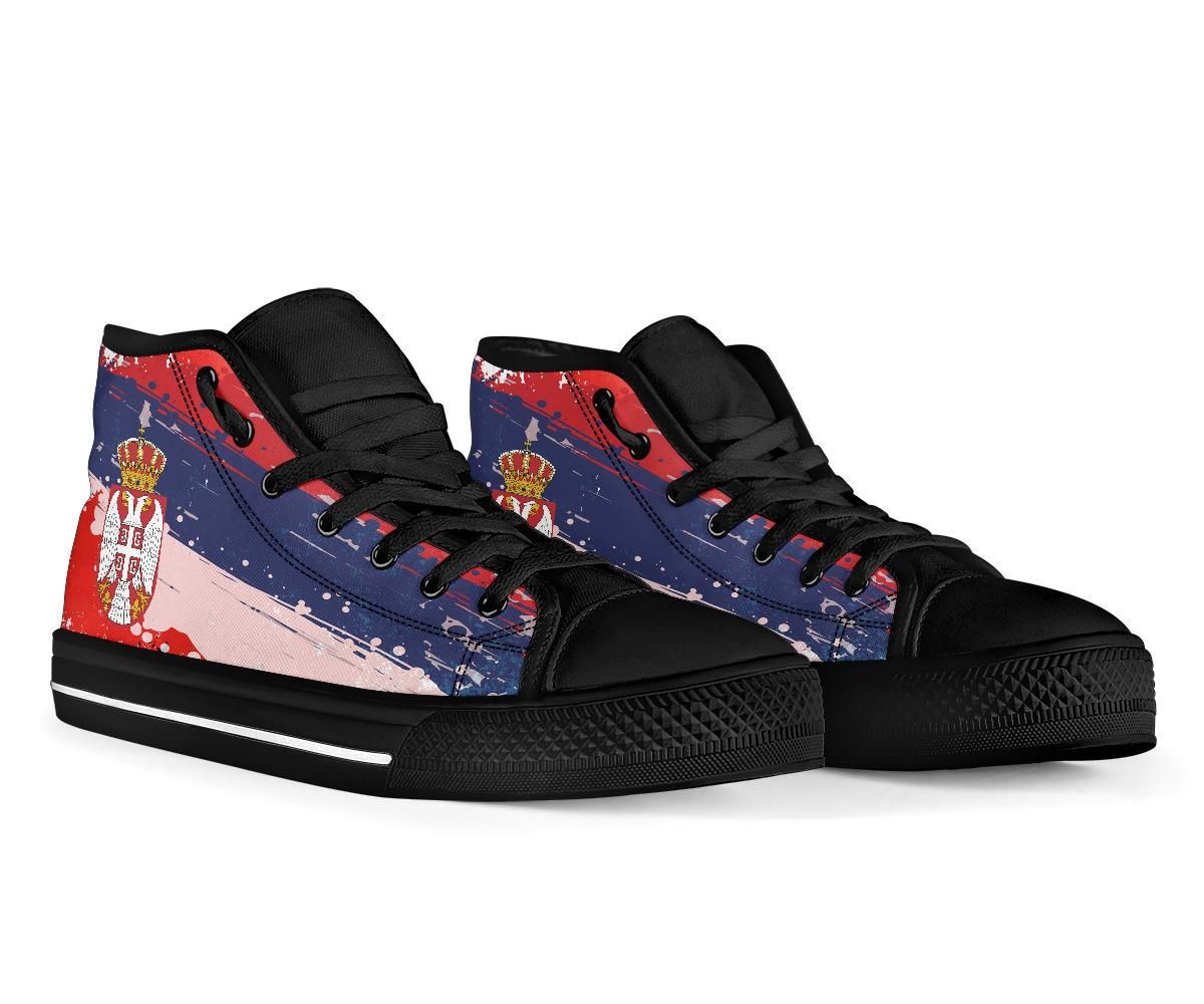 Serbia High Top Shoes Serbia National Flag and Emblem RLT7