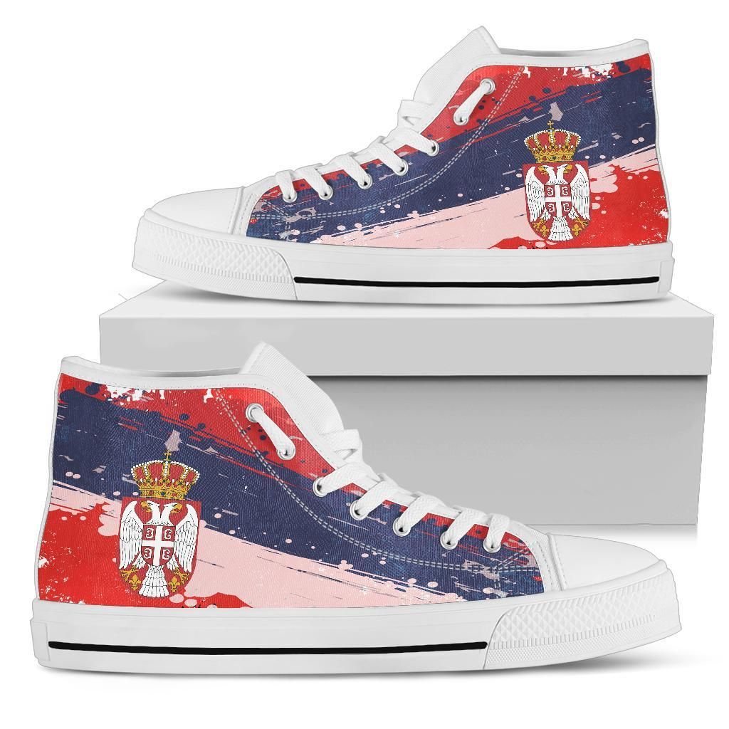 Serbia High Top Shoes Serbia National Flag and Emblem RLT7